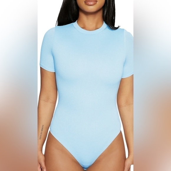 Nwt Naked Wardrobe The NW Lovin' the Crew T-Shirt Bodysuit Size 1 Light Purple - Picture 3 of 16